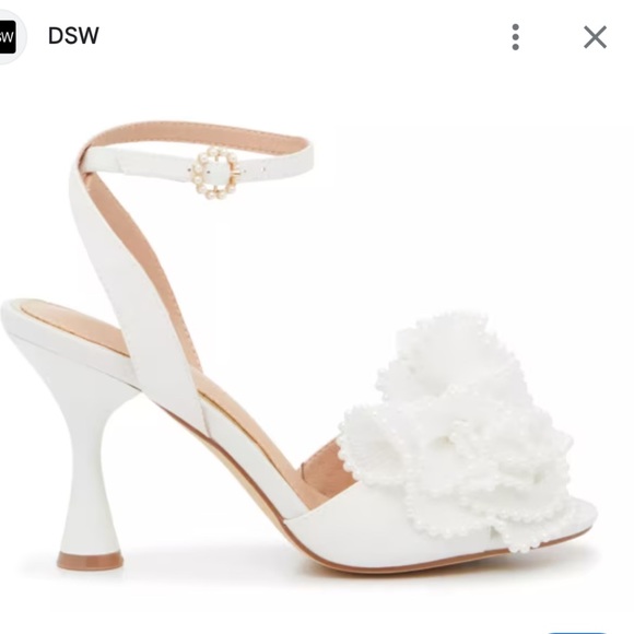 Chinese Laundry White Pearl Floral Ankle-Strap Heels - Picture 8 of 8